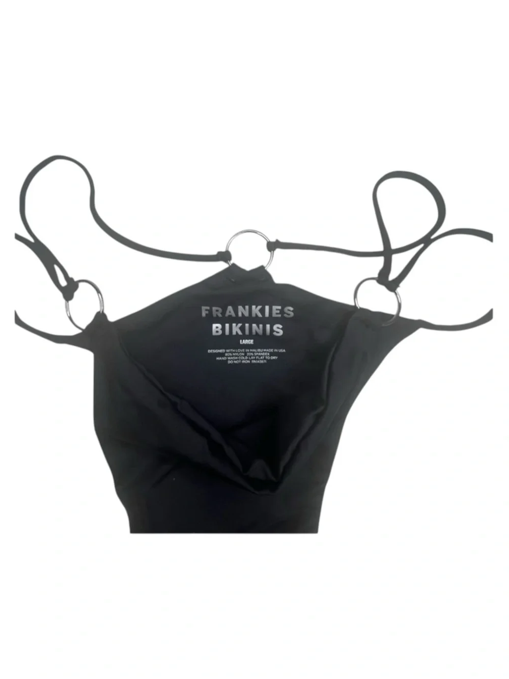 new Frankie’s Bikinis ↯ Kailyn Skimpy Ring Detail Bikini Bottoms ↯ Black ↯ Large